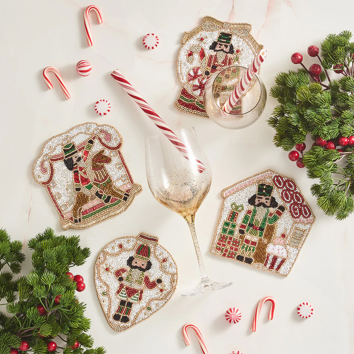 Kim Seybert Nutcracker Coasters - Set of 4