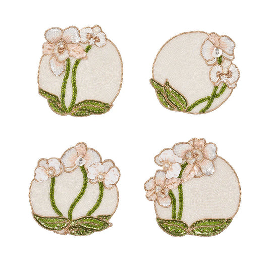 Kim Seybert Orchid Coasters - Set of 4