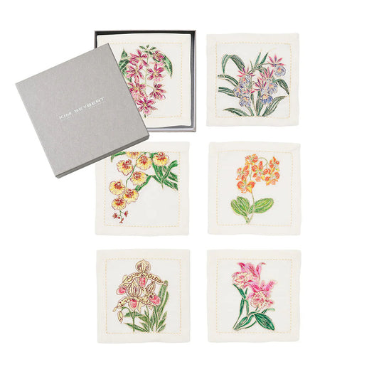 Kim Seybert Orchid Cocktail Napkin - Set of 6