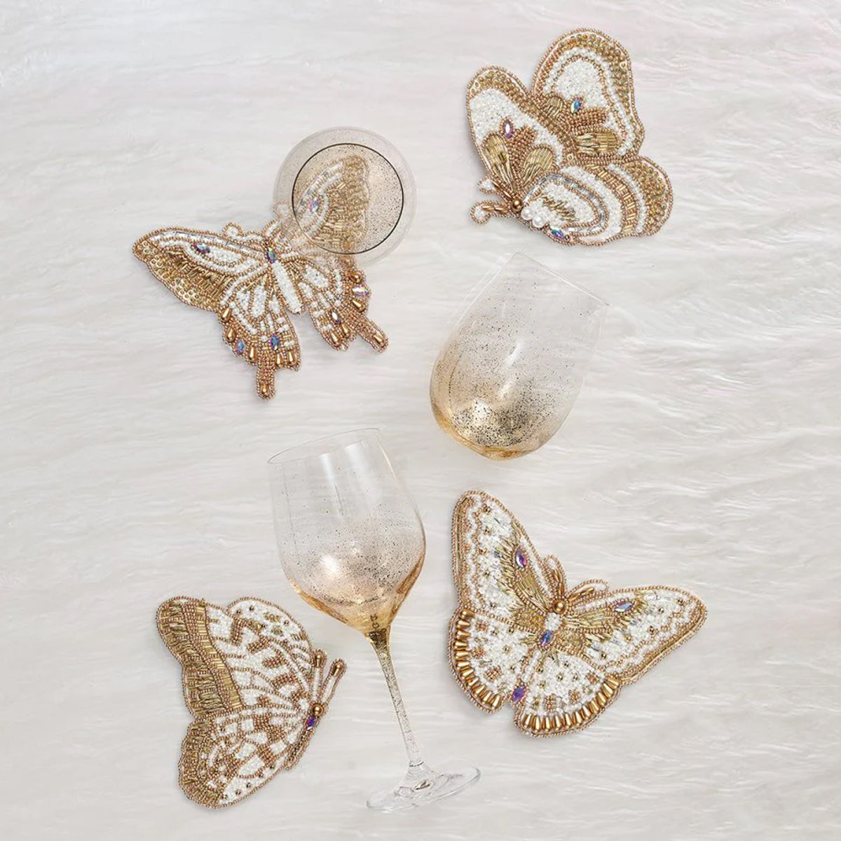 Kim Seybert Papillon Coasters - Set of 4