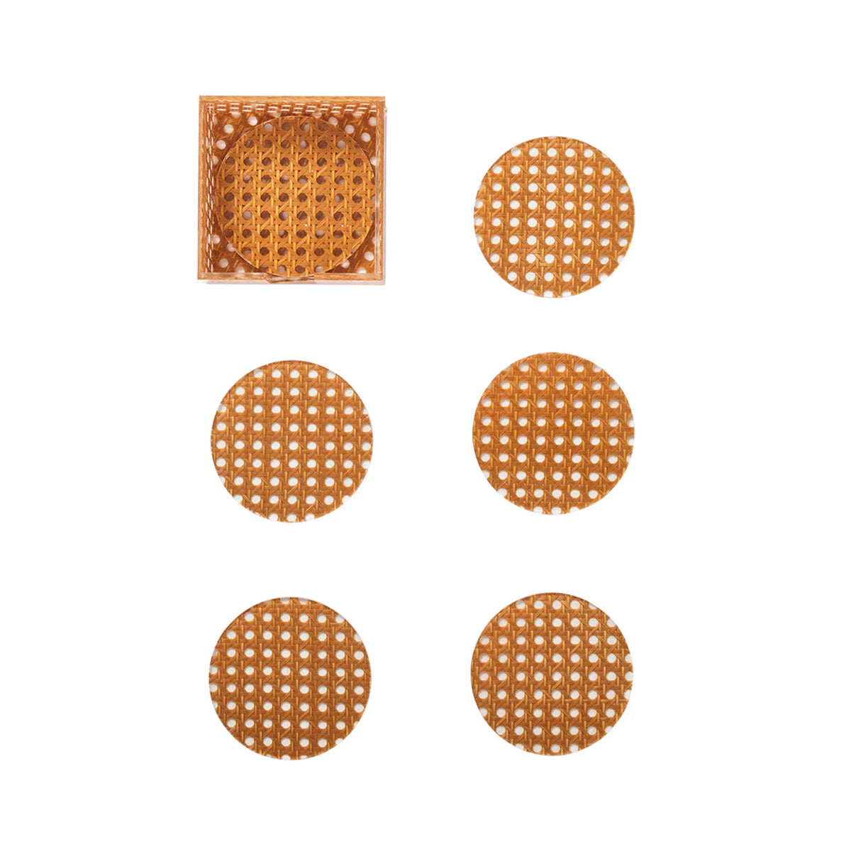 Kim Seybert Reed Coasters - Set of 6 in Caddy