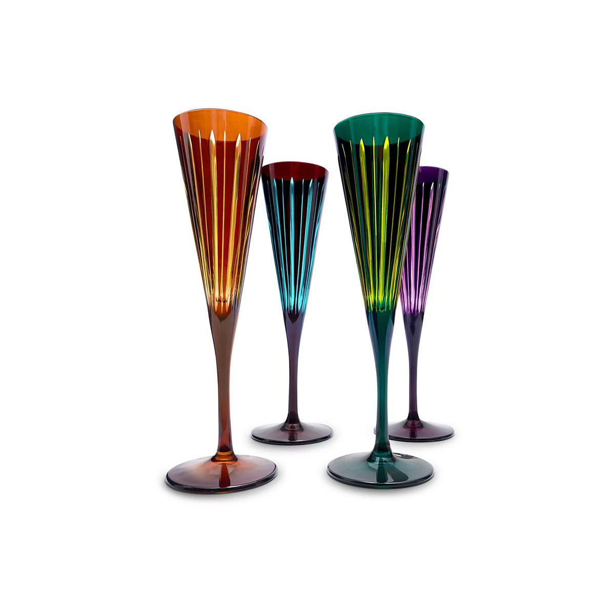L'Objet Prism Champagne Glasses - Set of 4 (Assorted)
