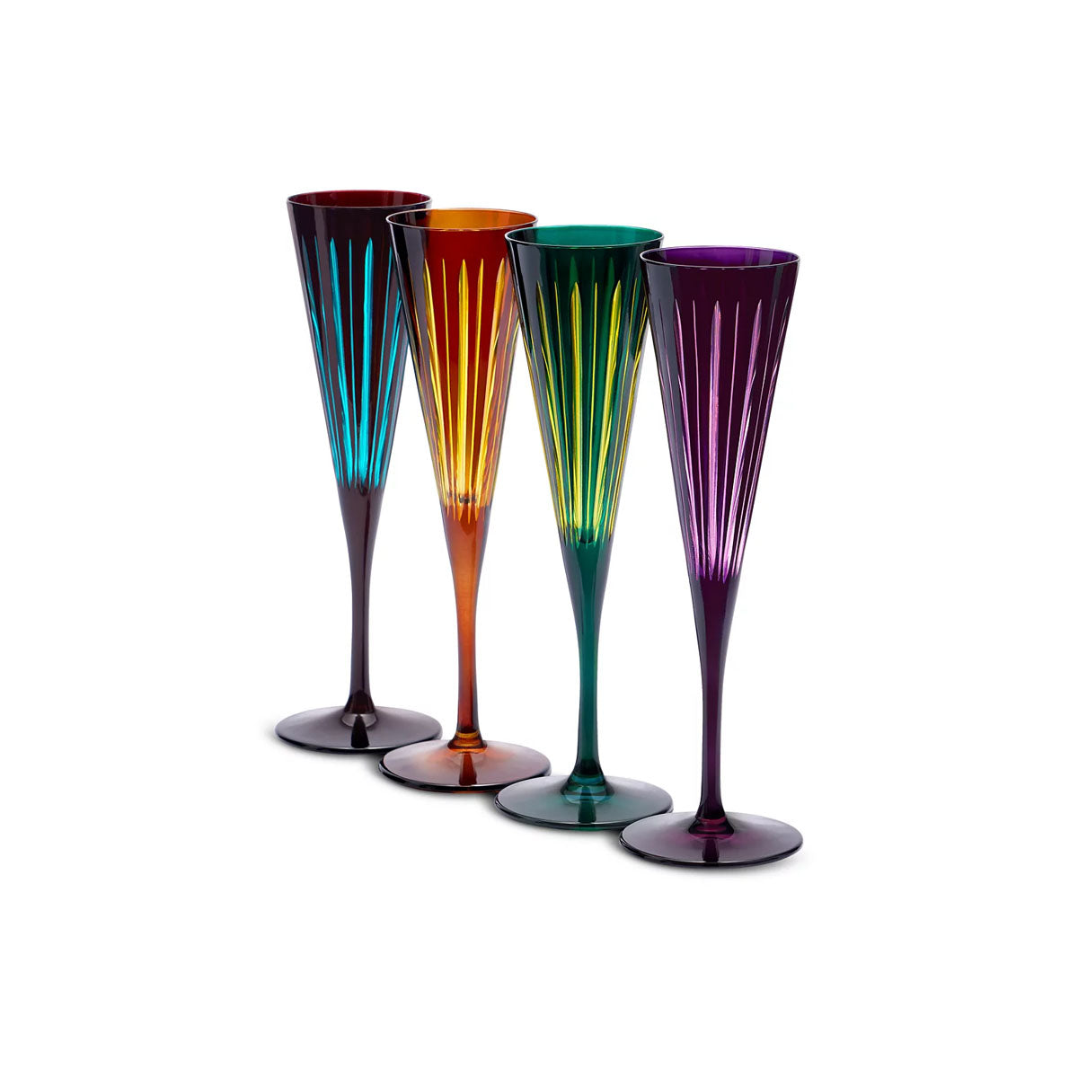 L'Objet Prism Champagne Glasses - Set of 4 (Assorted)