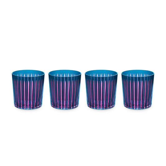 L'Objet Prism Double Old Fashioned Glasses - Set of 4 (Blue)