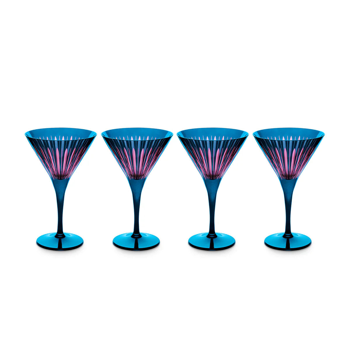 L'Objet Prism Martini Glasses - Set of 4 (Blue)