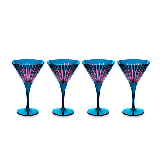 L'Objet Prism Martini Glasses - Set of 4 (Blue)