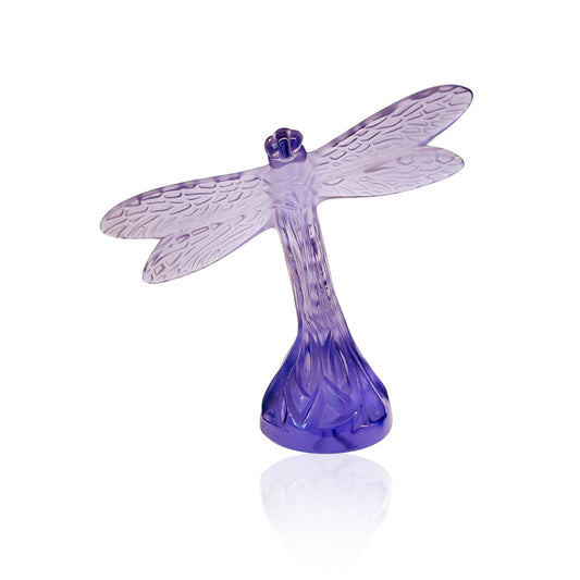 Lalique Purple Dragonfly Figure