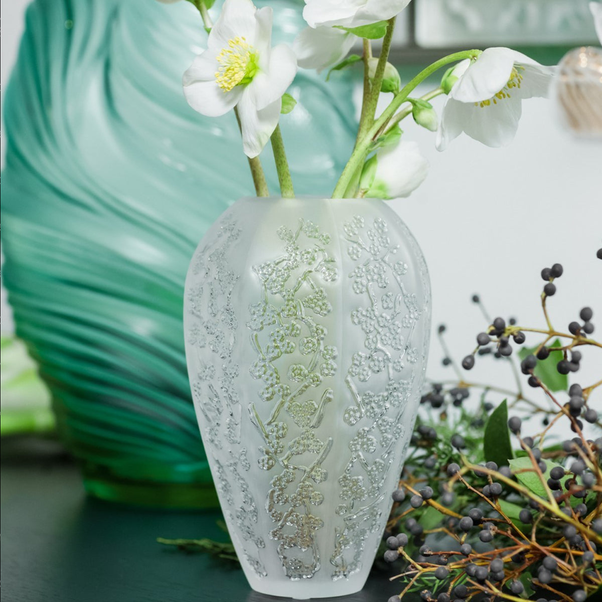 Lalique Sakura Vase - Medium