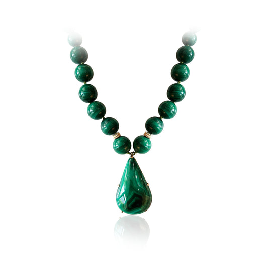 Malachite Necklace with Malachite Pendant