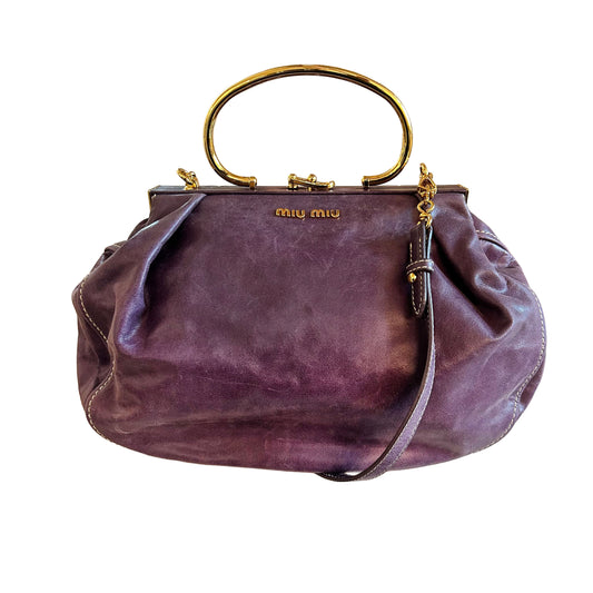 Pre-Loved Miu Miu Frame Leather Satchel Bag