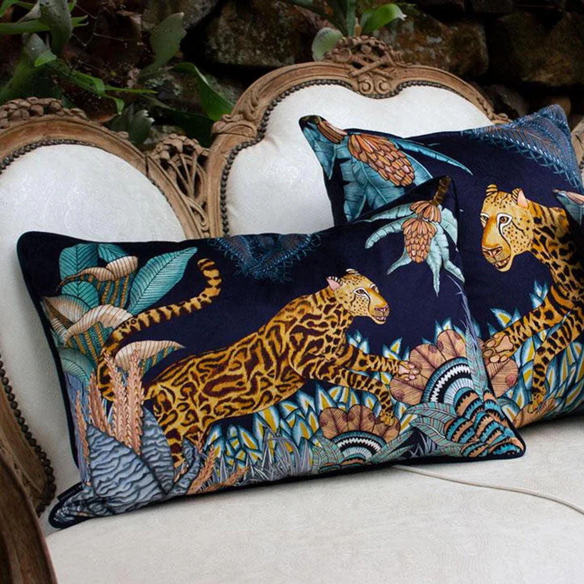 Ardmore Design - Cheetah Kings Forest Velvet Lumbar Pillow