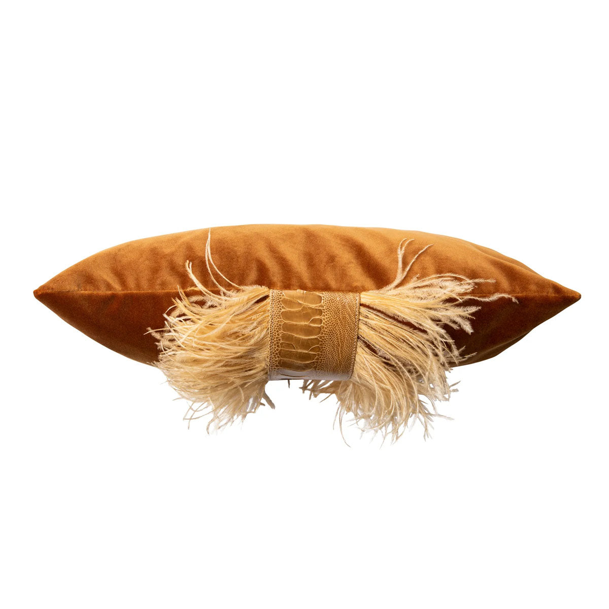 Ardmore Design - Ostrich Feather Trim Lumbar Pillow