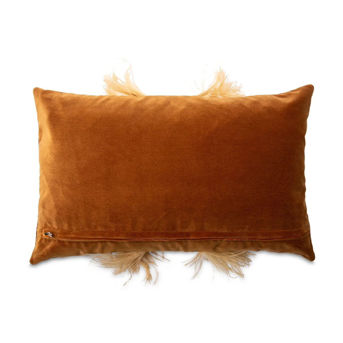 Ardmore Design - Ostrich Feather Trim Lumbar Pillow