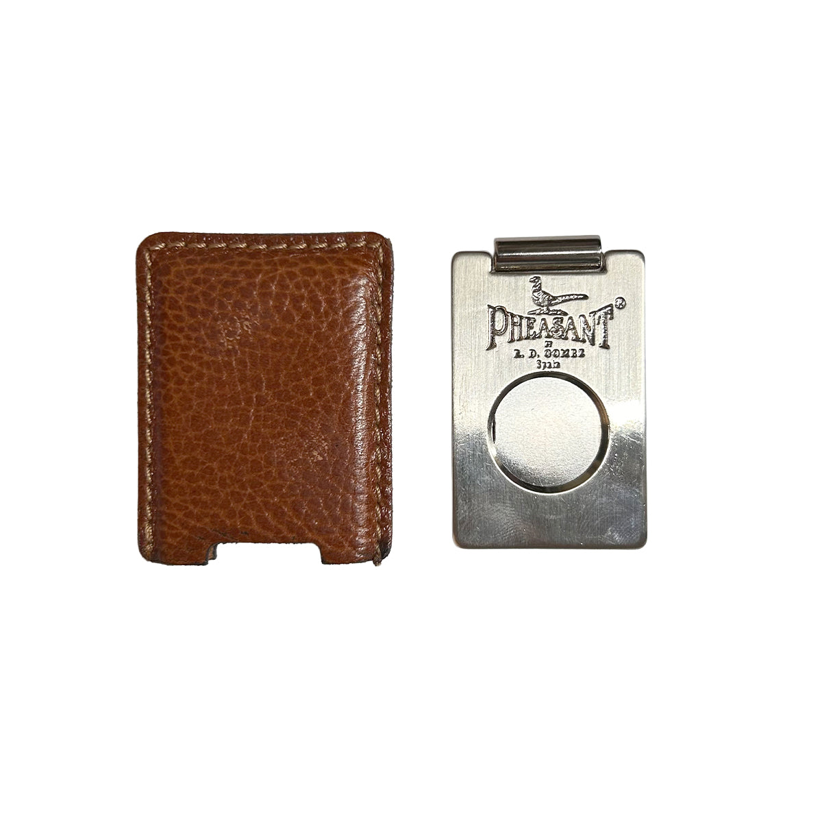 Pheasant by R.D. Gomez Stainless Steel Cigar Cutter with Leather Case