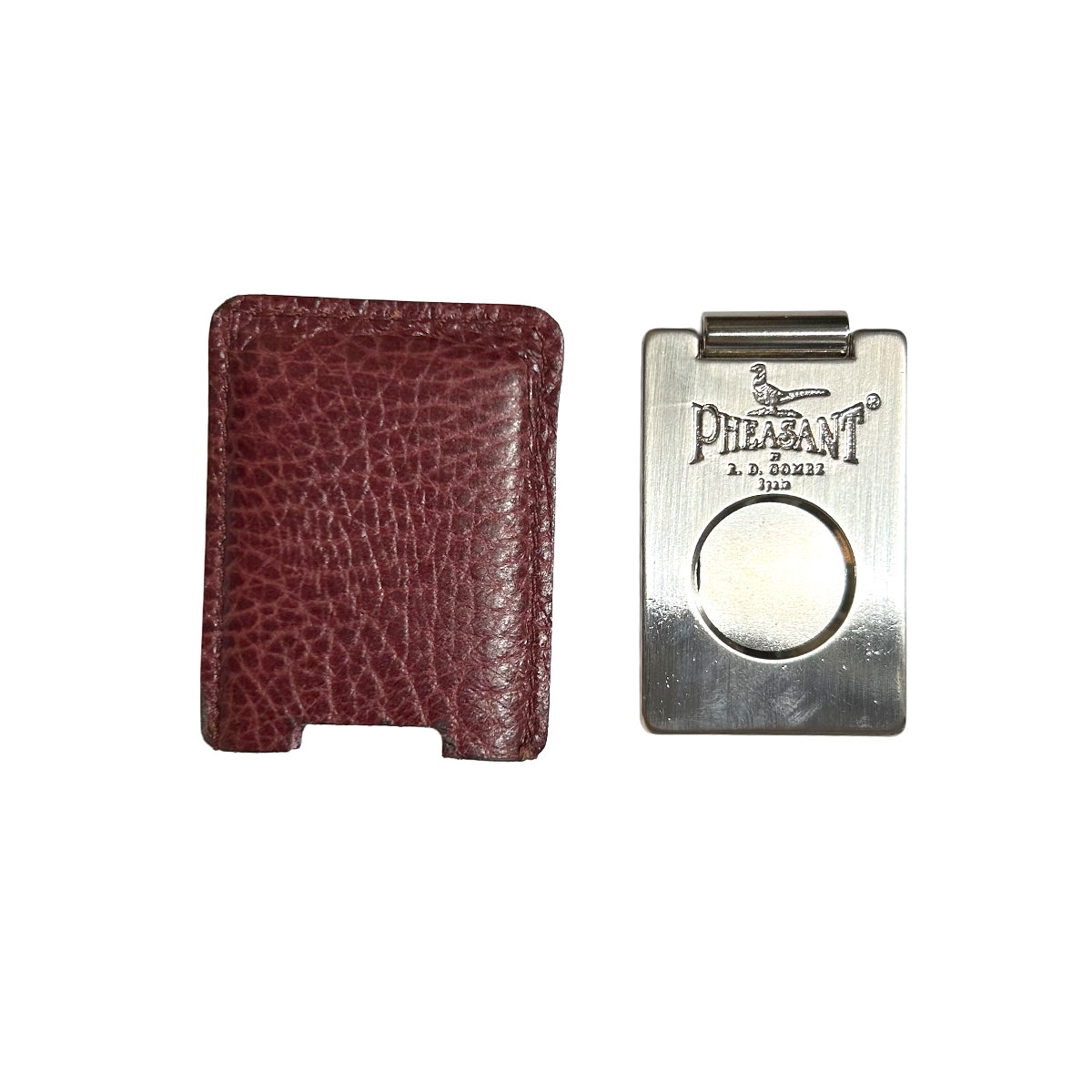 Pheasant by R.D. Gomez Stainless Steel Cigar Cutter with Leather Case
