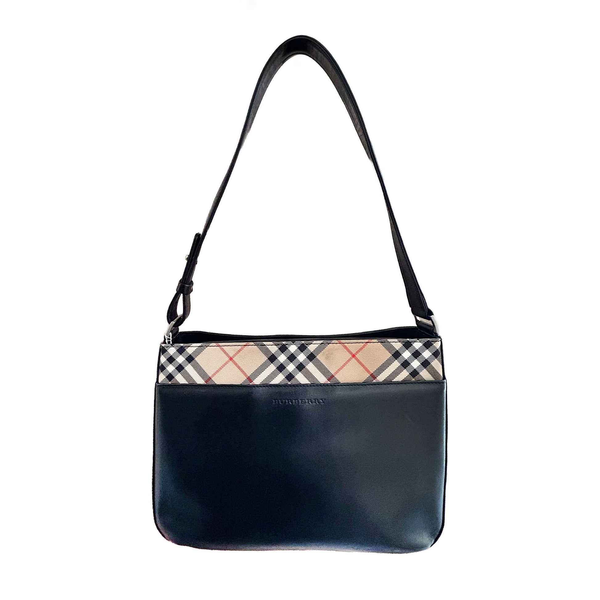 Pre-Loved Burberry Nova Check Leather Shoulder Bag
