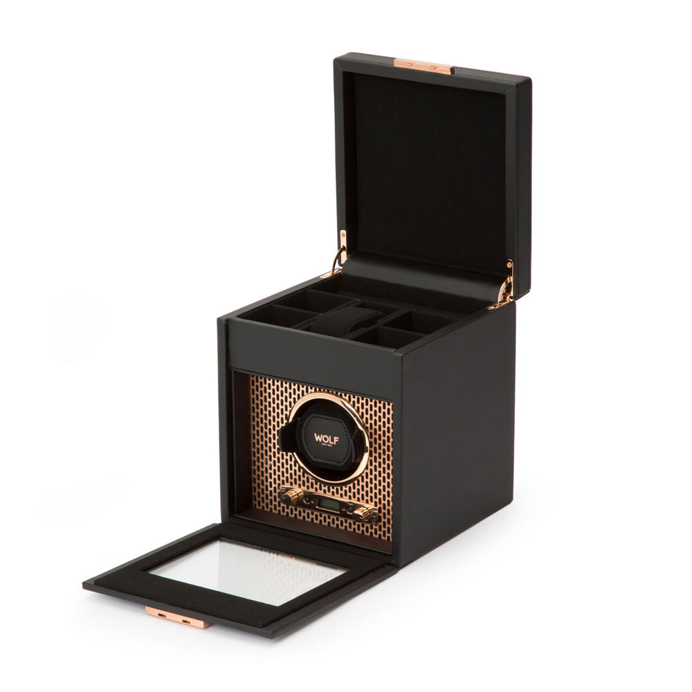 WOLF 1834 Axis Single Watch Winder With Storage