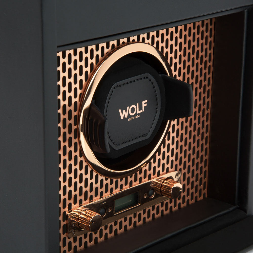 WOLF 1834 Axis Single Watch Winder With Storage