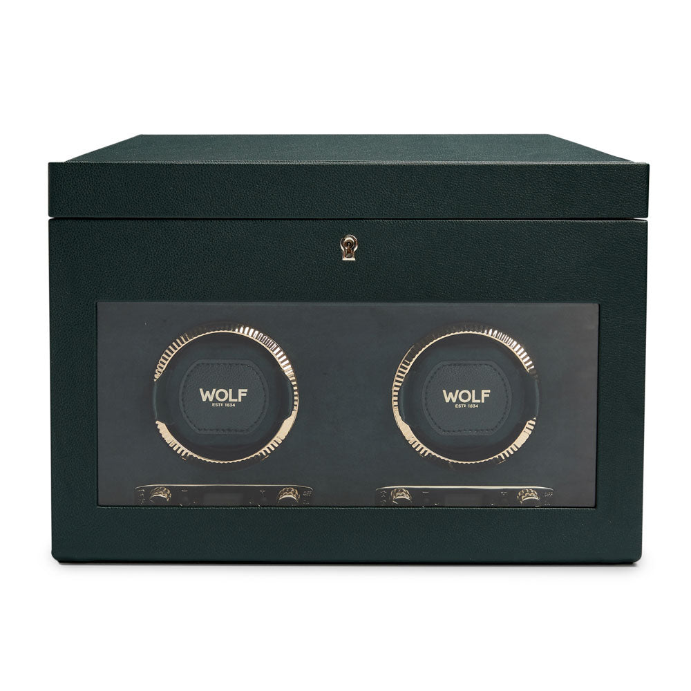 WOLF 1834 British Racing Double Watch Winder with Storage