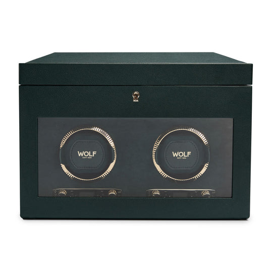 WOLF 1834 British Racing Double Watch Winder with Storage
