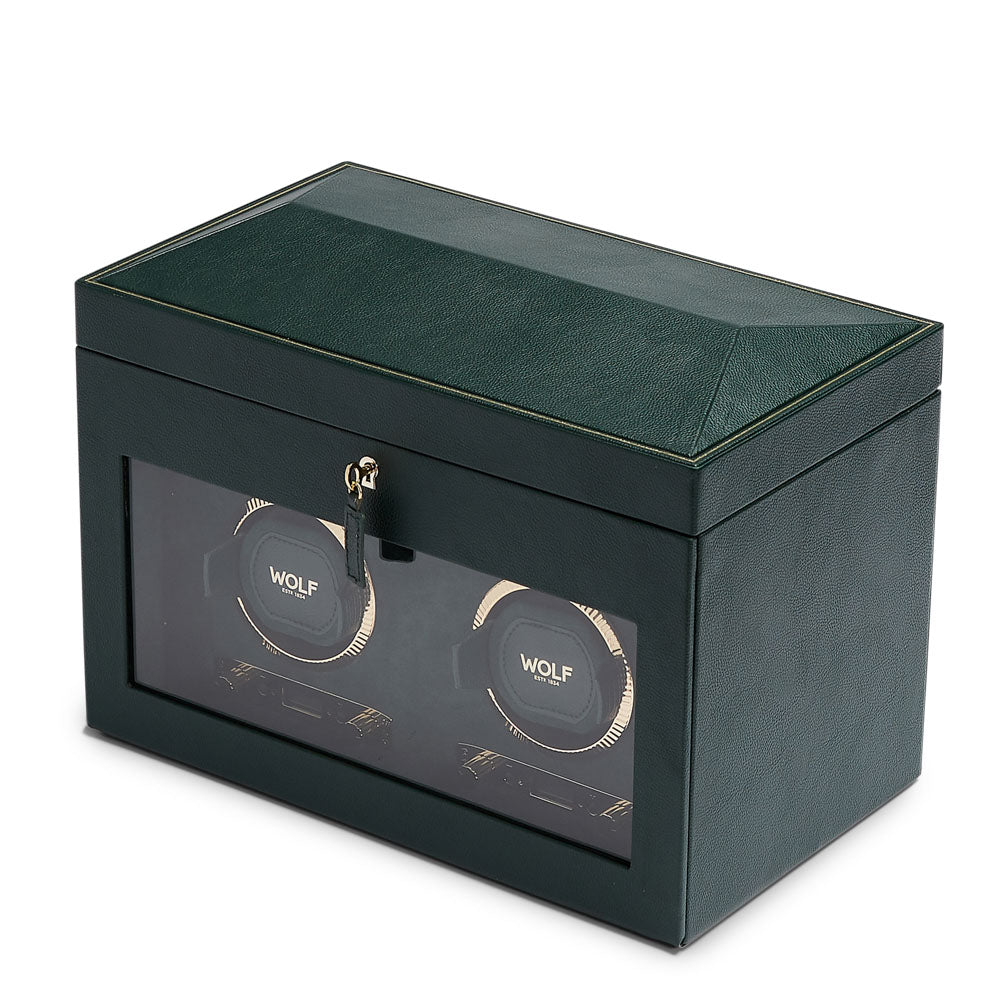 WOLF 1834 British Racing Double Watch Winder with Storage