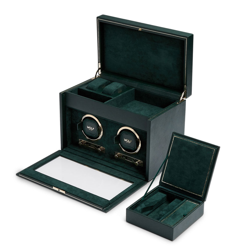 WOLF 1834 British Racing Double Watch Winder with Storage