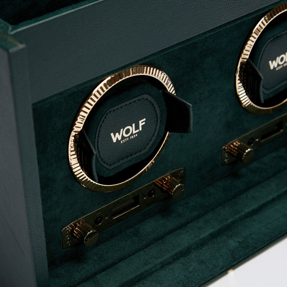 WOLF 1834 British Racing Double Watch Winder with Storage