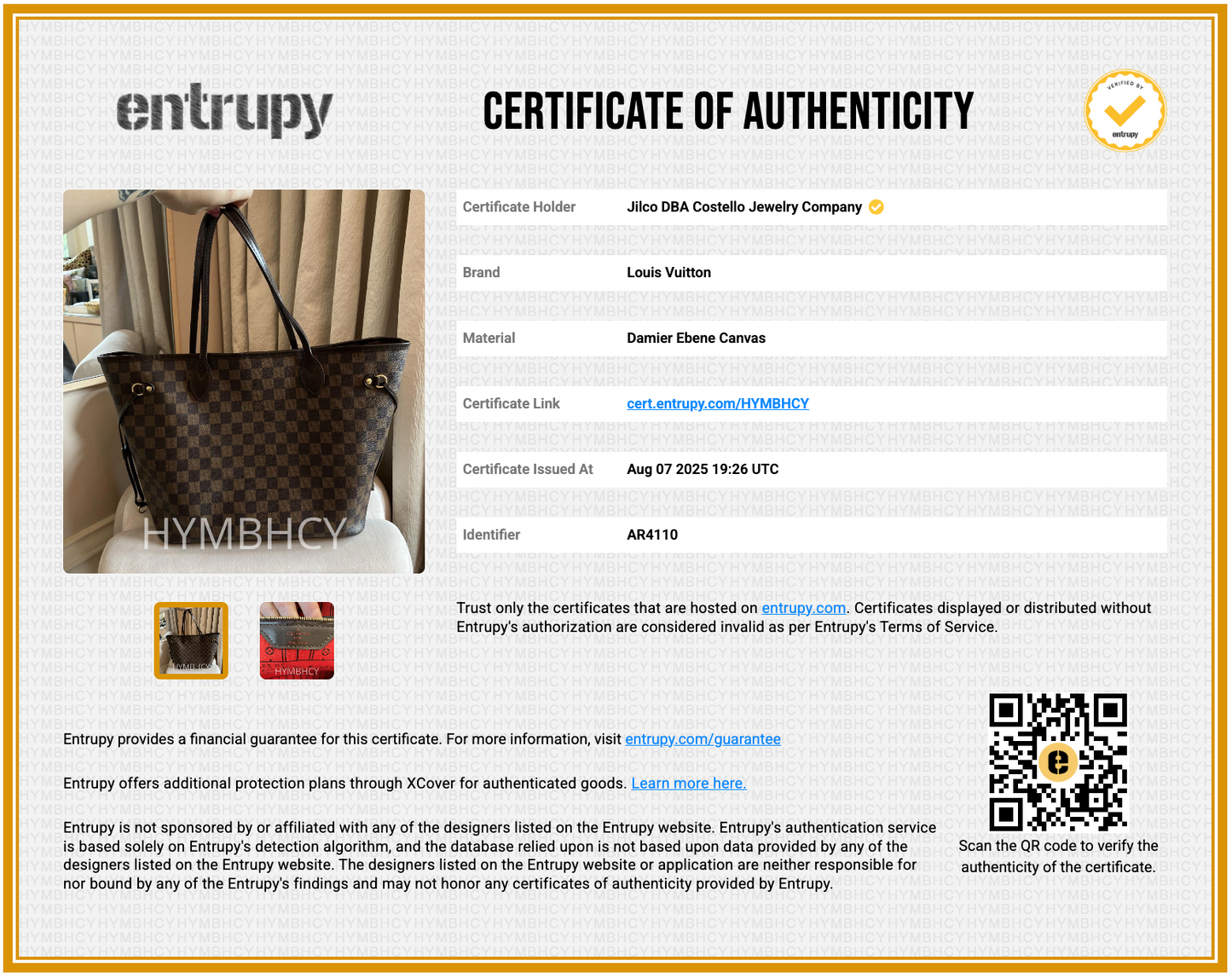 Pre-Loved Louis Vuitton Neverfull Damier Ebene Canvas MM
