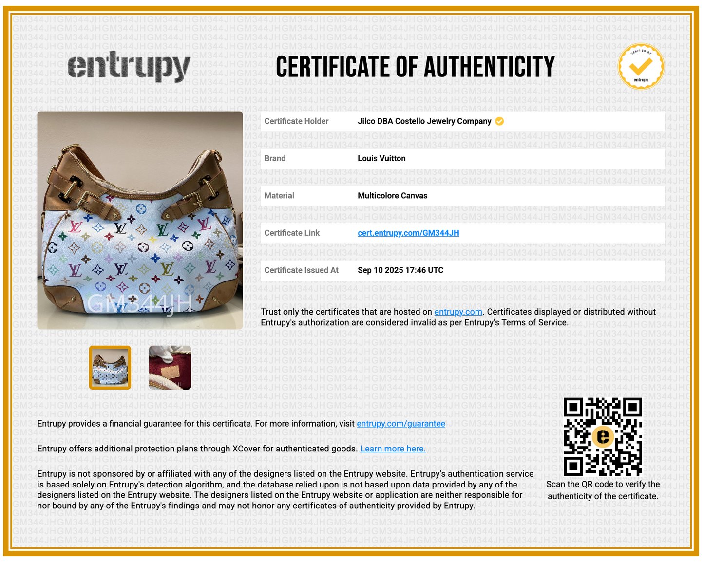 Pre-Loved Louis Vuitton Multicolor Monogram Greta