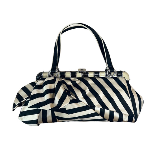 Pre-Loved Valentino Striped Silk Evening Bag