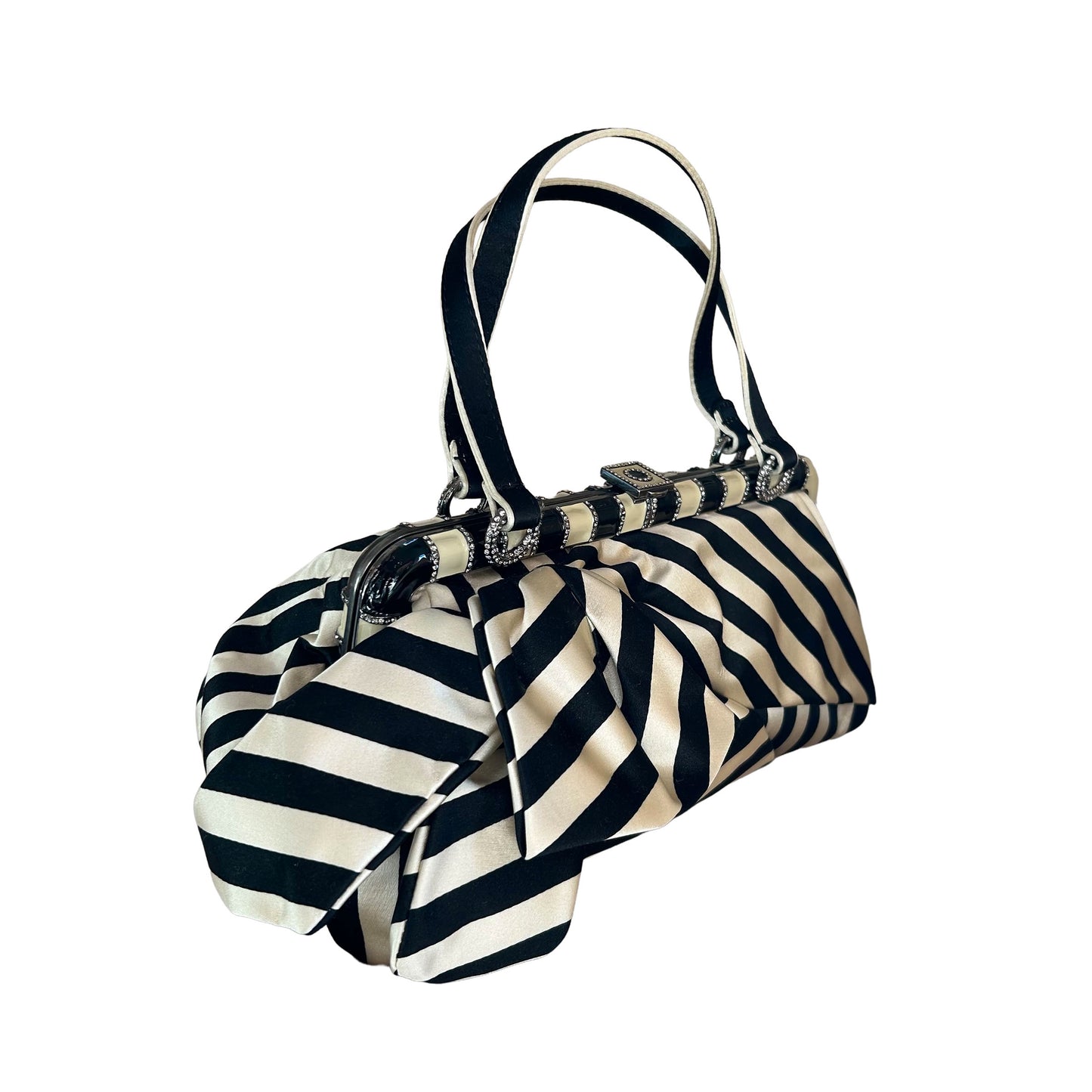 Pre-Loved Valentino Striped Silk Evening Bag