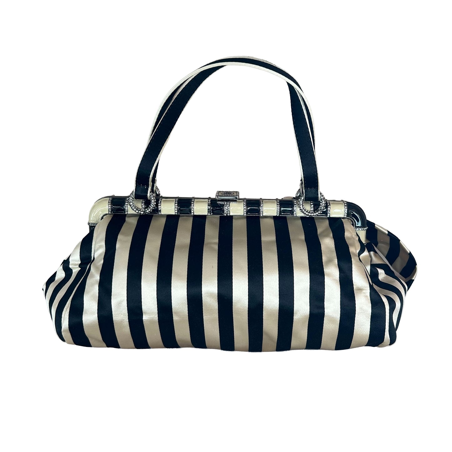 Pre-Loved Valentino Striped Silk Evening Bag