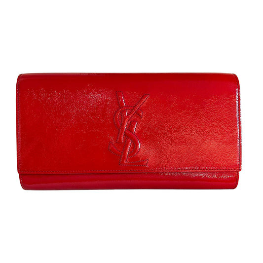 Pre-Loved YSL Red Patent Belle de Jour Clutch