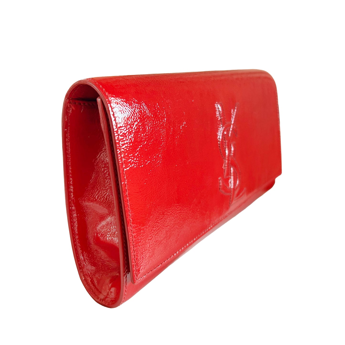 Pre-Loved YSL Red Patent Belle de Jour Clutch