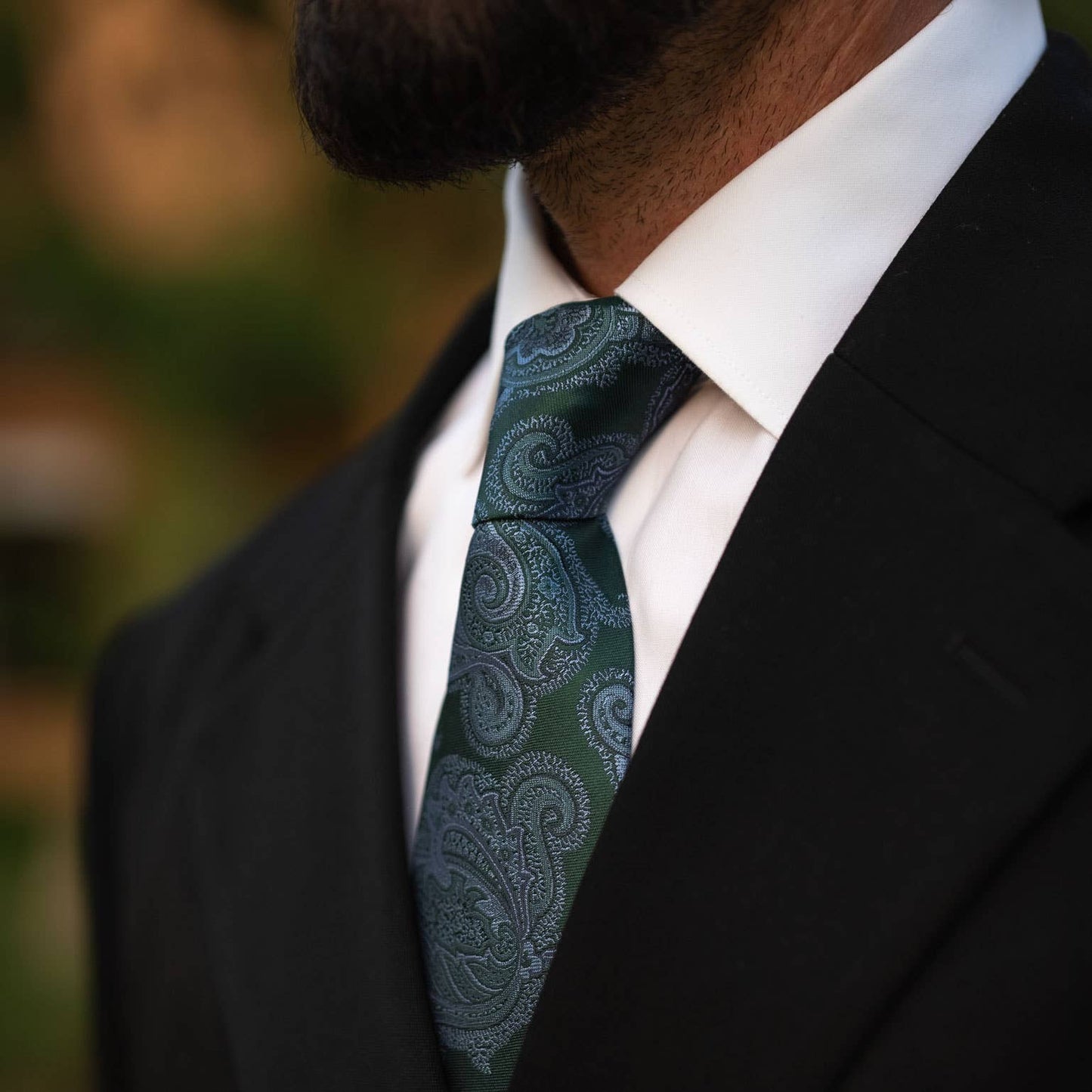 Cortina - Silk Jacquard Tie - Bottle Green