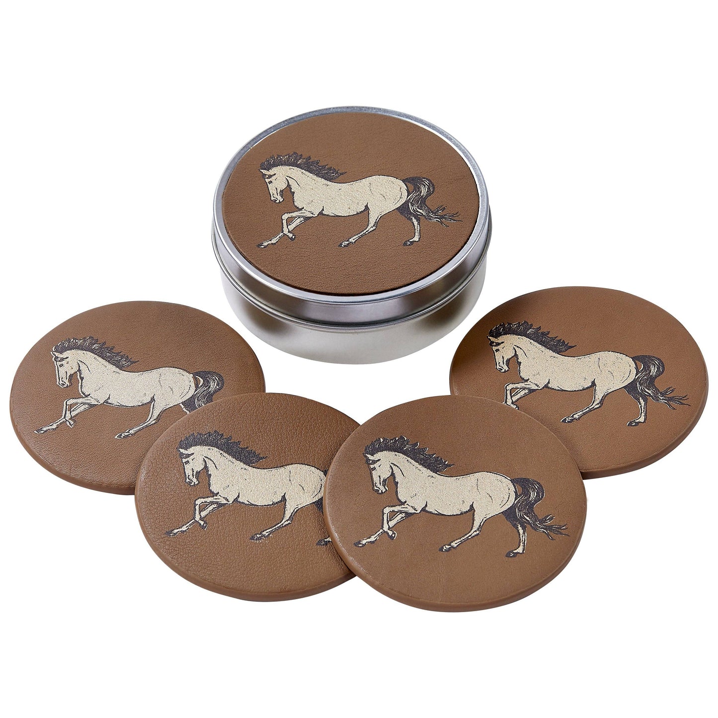 Leather Horse Coasters - Set of 4