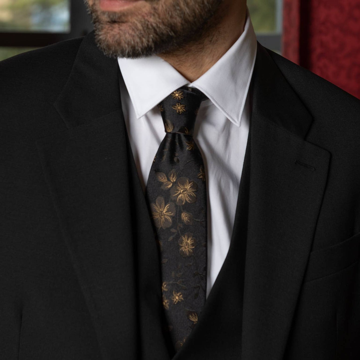 Silvio - Silk Jacquard Tie - Black