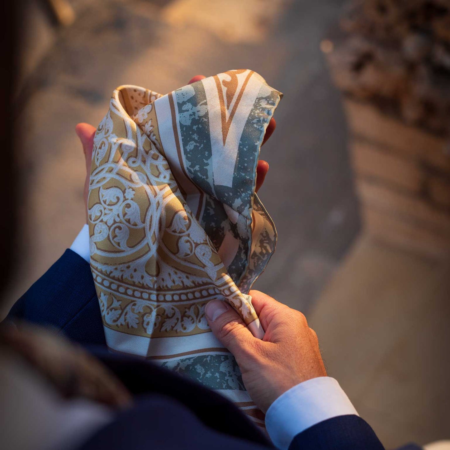 Noto - Silk Pocket Square - Sage