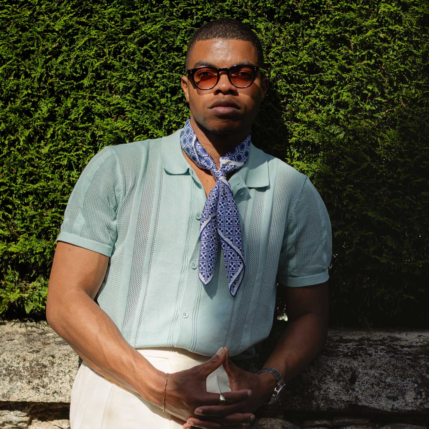 Feroni - Silk Neckerchief - Blue