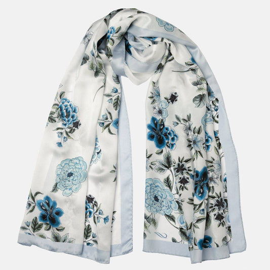 Bella Silk Scarf/Shawl - Blue