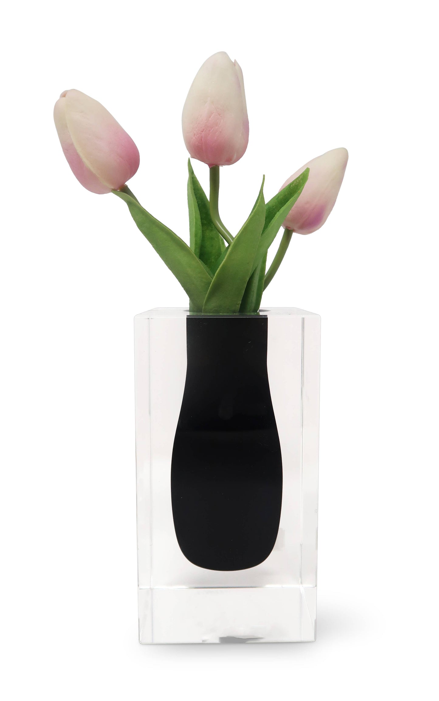 Double Wall Crystal Bud Vase Colored Inner