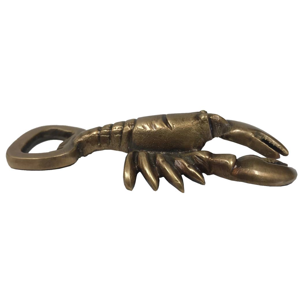4" Antiqued Brass Lobster Bottle Opener