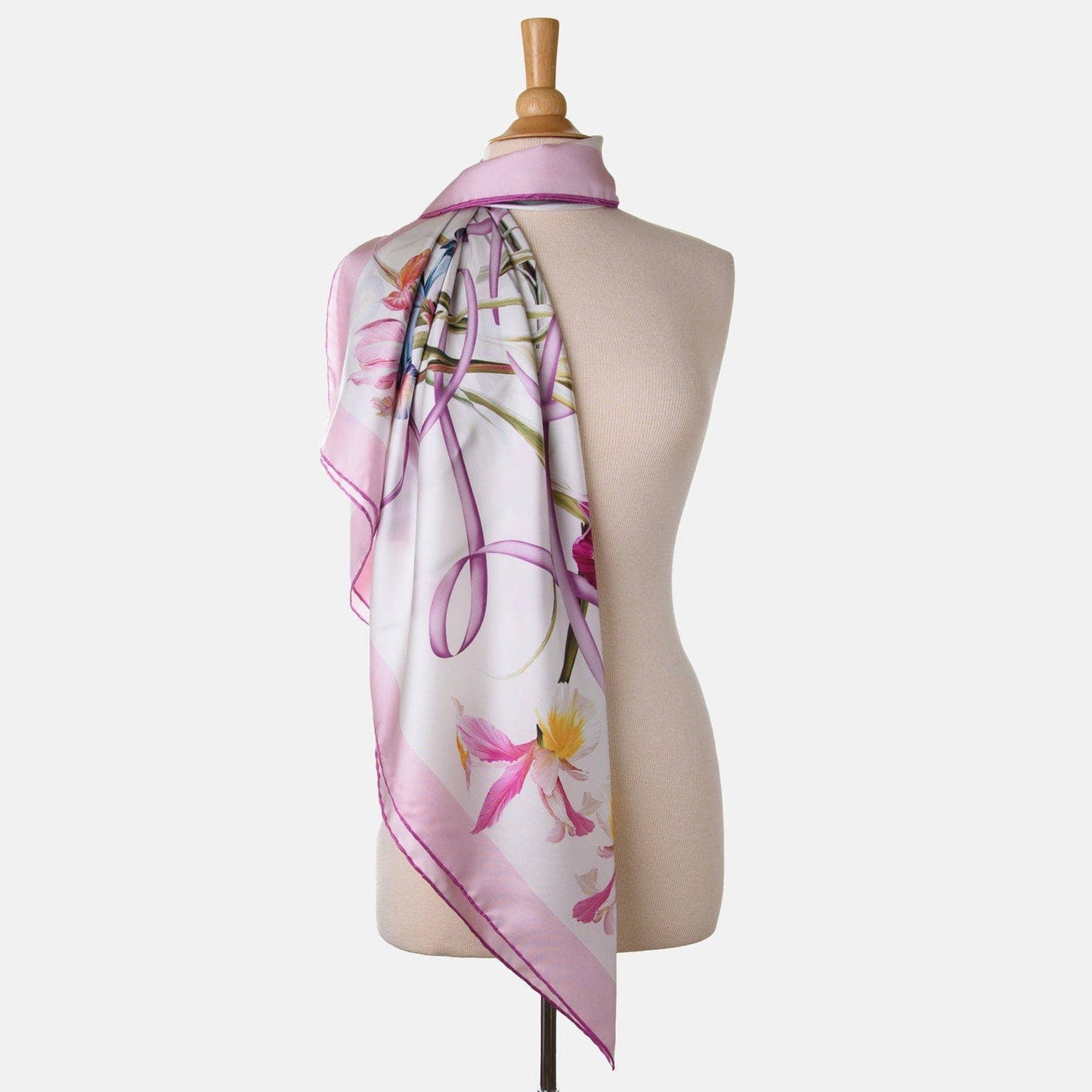 Susanna - Hand Rolled Silk Foulard - Pink