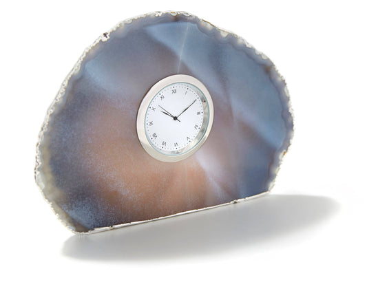 ANNA New York - Tempo Clock, Agate & Silver